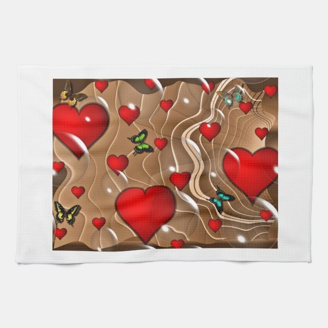 Butterfly & Gold Tea Towel (Horizontal)