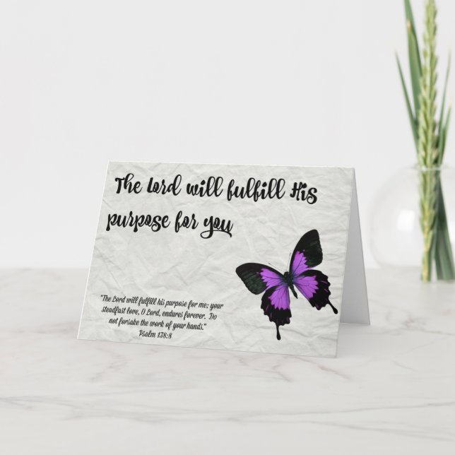Butterfly Graduation Card-The Lord's Purpose Card (Front)