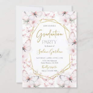 Butterfly Graduation Party Invitation