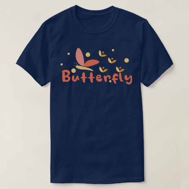 Butterfly graphic pink colour T-Shirt (Design Front)