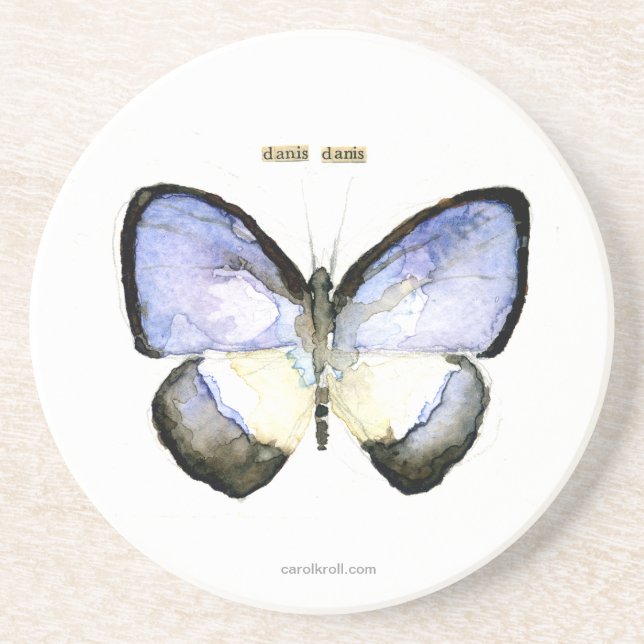 Butterfly: Green-Banded Blue Coaster (Front)