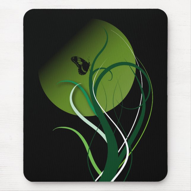 Butterfly green mouse mat (Front)