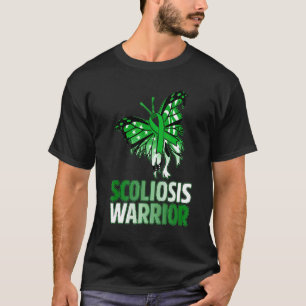 Butterfly Green Ribbon American Flag For Scoliosis T-Shirt