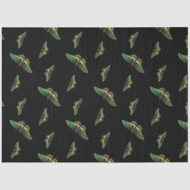 Butterfly Green Vintage Decopage  Tissue Paper (Front)