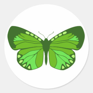 Butterfly Greens Classic Round Sticker