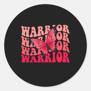 Butterfly Groovy Burgundy Ribbon Sickle Cell Warri Classic Round Sticker