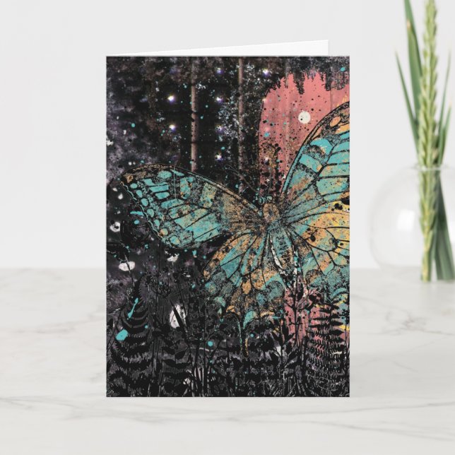 Butterfly Grunge, Birthday Card (Front)