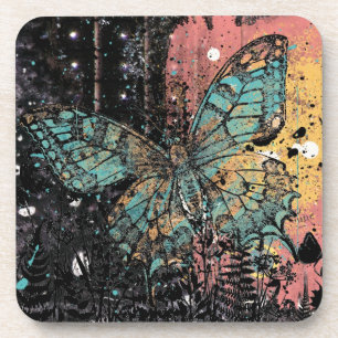 Butterfly Grunge Coaster