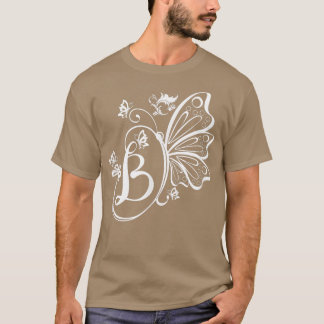 Butterfly Grunge Fairycore Aesthetic Letter B Mono T-Shirt