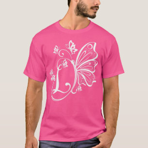 Butterfly Grunge Fairycore Aesthetic Letter L Mono T-Shirt