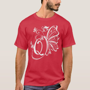 Butterfly Grunge Fairycore Aesthetic Letter Q Mono T-Shirt