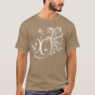 Butterfly Grunge Fairycore Aesthetic Letter X Mono T-Shirt