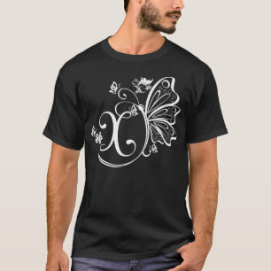 Butterfly Grunge Fairycore Aesthetic Letter X Mono T-Shirt