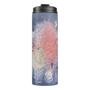 Butterfly Grunge Love   Coral Orange Purple Paint Thermal Tumbler