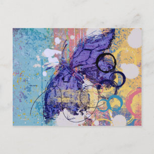 Butterfly Grunge Postcard