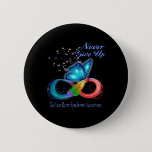 Butterfly Guillain Byrre Syndrome Awareness 6 Cm Round Badge