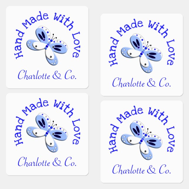 Butterfly Handmade With Love Product Personalised  (Group)