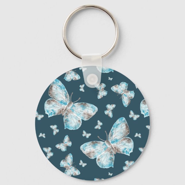 Butterfly Handprint Art Key Ring (Front)