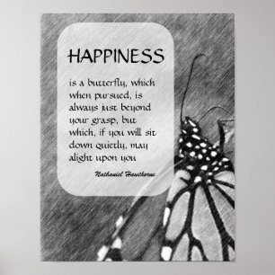 Butterfly Happiness Inspirational Poster