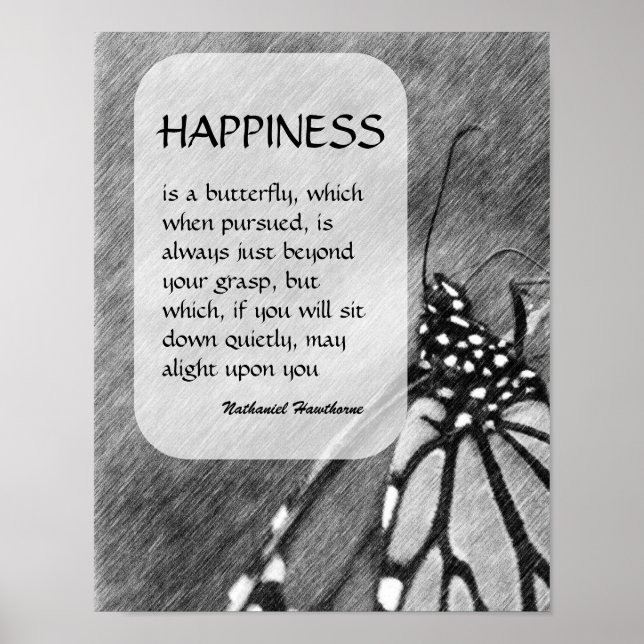 Butterfly Happiness Inspirational Poster (Front)