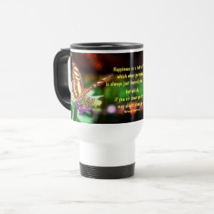Butterfly Happiness Quote Inspirational    Travel Mug