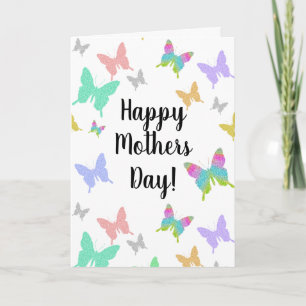 Butterfly Happy Mothers Day Pretty Cute Mum Card