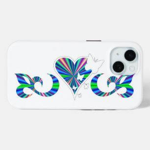 Butterfly Heart and Lily Rainbowart iPhone 15 Case