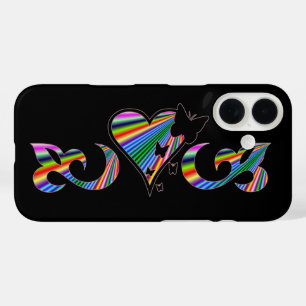 Butterfly Heart and Lily Rainbowart iPhone 16 Case