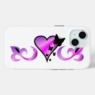 Butterfly Heart and Lily Rainbowart iPhone 15 Case