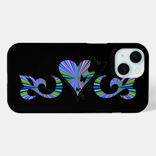 Butterfly Heart and Lily Rainbowart Case-Mate iPhone Case (Back (Horizontal))