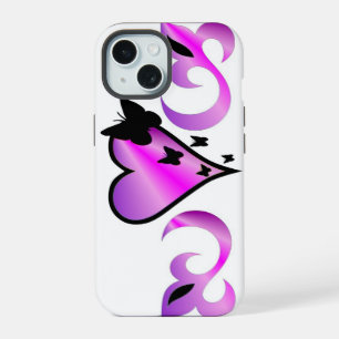 Butterfly Heart and Lily Rainbowart iPhone 15 Case