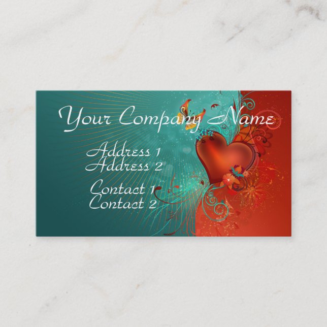 Butterfly Heart Business Card (Front)