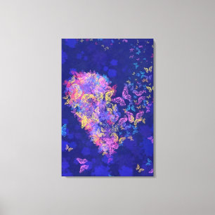Butterfly Heart Canvas Print Love - Painting