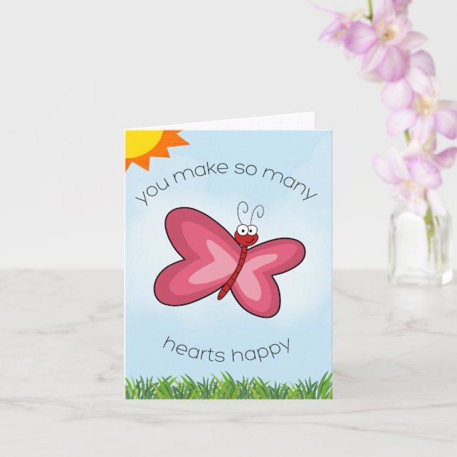 Butterfly Heart Card (Orchid)