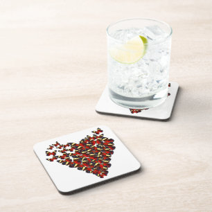 Butterfly heart coaster