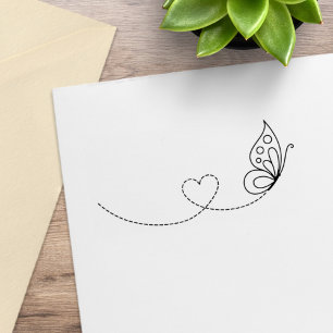 Butterfly Heart - Colour Me Rubber Stamp