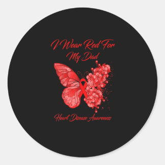 Butterfly Heart Disease Awareness Classic Round Sticker