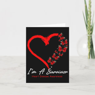 Butterfly Heart I'm A Survivor Heart Disease Aware Card