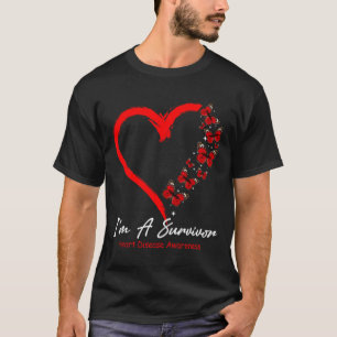 Butterfly Heart I'm A Survivor Heart Disease Aware T-Shirt