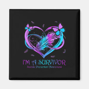 Butterfly Heart Im A Survivor Suicide Prevention A Magnet