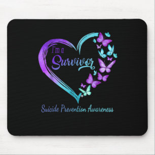 Butterfly Heart Im A Survivor Suicide Prevention A Mouse Mat