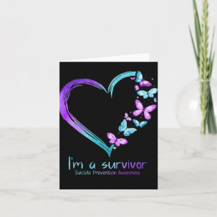 Butterfly Heart Im A Survivor Suicide Prevention  Card