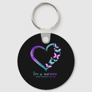 Butterfly Heart Im A Survivor Suicide Prevention Key Ring