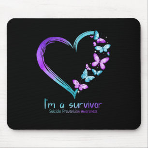 Butterfly Heart I'm A Survivor Suicide Prevention Mouse Mat