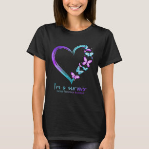Butterfly Heart I'm A Survivor Suicide Prevention T-Shirt