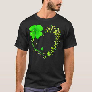 Butterfly Heart Leaf Irish St Patrick Day Clover H T-Shirt