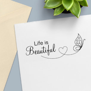 Butterfly Heart - Life is Beautiful Self-inking Stamp