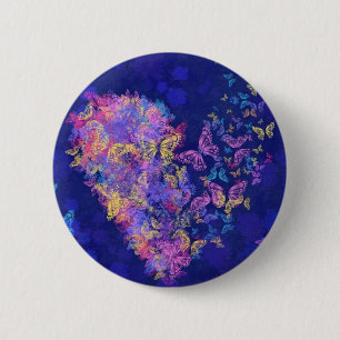 Butterfly Heart - Love 6 Cm Round Badge