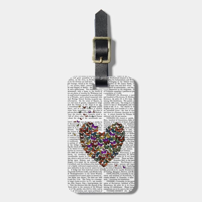 Butterfly Heart Luggage Tag (Front Vertical)