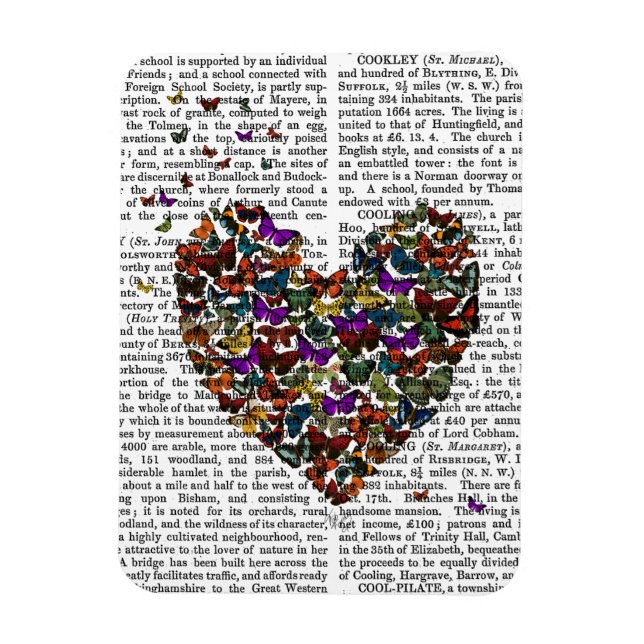 Butterfly Heart Magnet (Vertical)